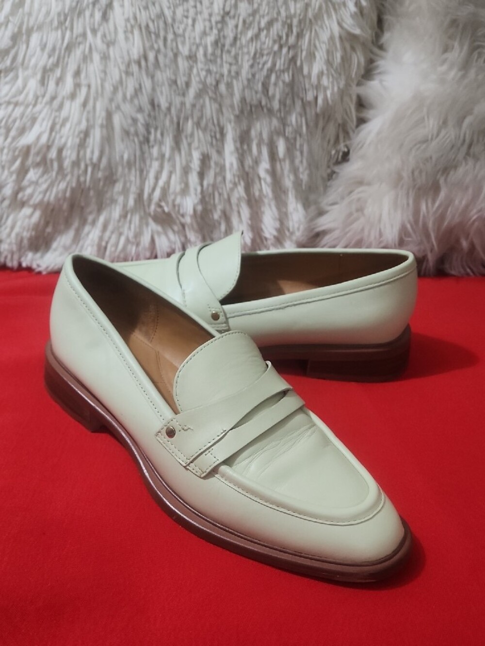 Franco Sarto Edith2 Women's Light Green Leather Loafers